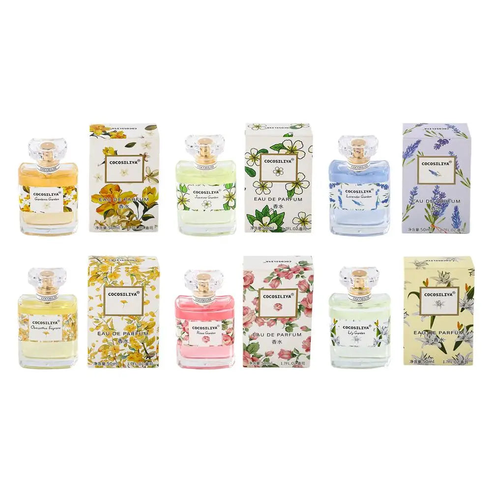 Blushimmer COCOSILIYA women’s floral perfume bottle featuring Osmanthus, Rose, Lavender, and Gardenia, light and long-lasting.