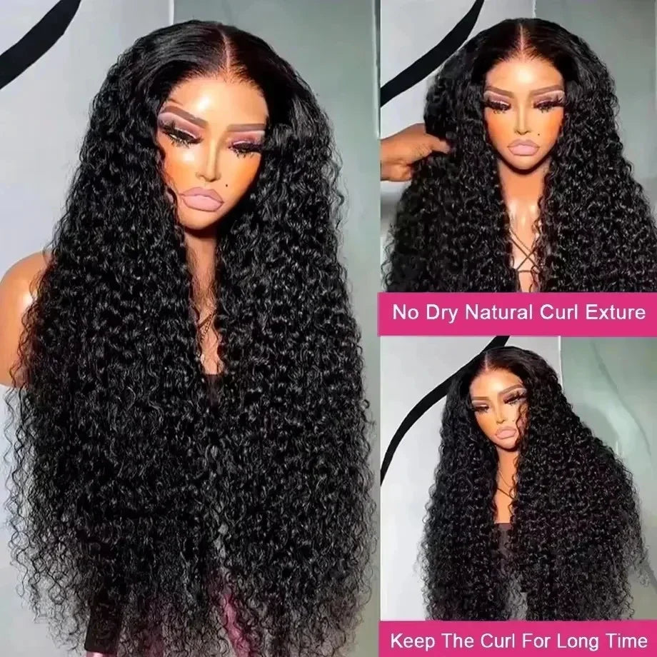 Selvanelle glueless human hair deep wave lace frontal wig with 13x4 and 13x6 lace, pre-plucked curly Vietnamese hair, ready to wear