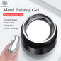 Born Pretty metallic silver gel polish by Blushimmer, 5ml, showing a shiny mirror finish for nail art and soak-off gel nails.