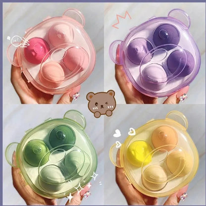 Blushimmer 4-piece beauty egg makeup sponge set with egg box, perfect for applying foundation, cream, and powder makeup.