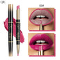 2 IN 1 Lip Liner Waterproof Nude Matte Lipstick Pencil Sexy Red Long Lasting Double Ended Lipliner Makeup Cosmetics For Women