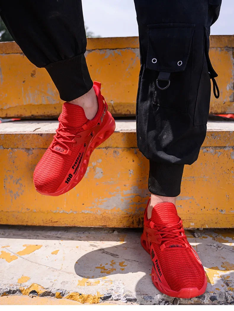 Steel Toe Safety Shoes Men Women Lightweight Work Sneakers Puncture Proof Work Shoes Unisex Coustruction Safety Work Boots