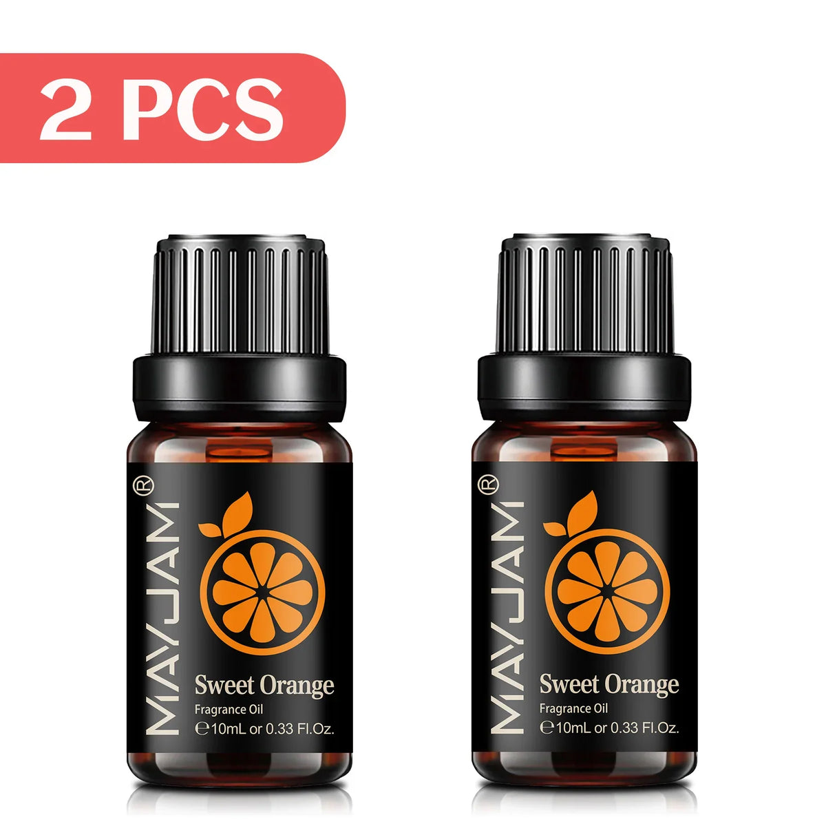 Blushimmer MAYJAM fruit essential oil bottle with cherry, banana, papaya, grape, litchi, guava, kiwi, pear, and fig fragrances.