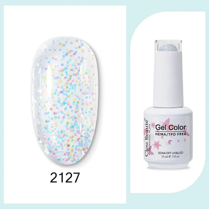 Clou Beaute 15ml neon gel nail polish base and top coat in red, black, white, green with velvet finish, semi-permanent gel varnish by Blushimmer