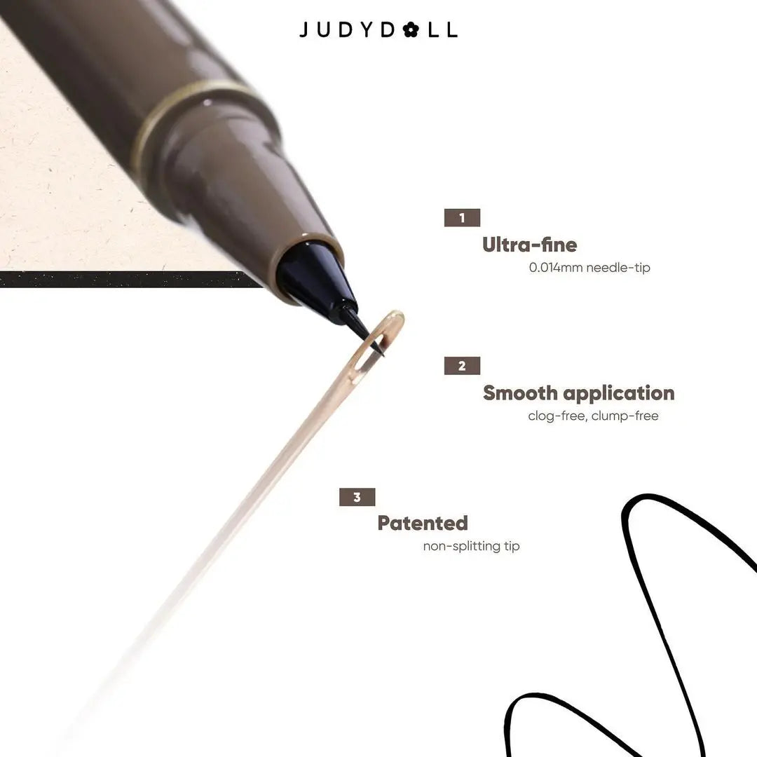 Blushimmer Judydoll precision liquid eyeliner pen with ultra-fine tip, waterproof, smudge-proof, long-lasting for perfect lash line.