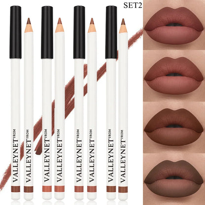 Blushimmer 4-piece lip liner and lipstick set with waterproof eyeliner, ideal for women's lip and eye makeup.