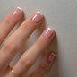 24-piece Blushimmer square head fake nail set with pink-white gradient French press on short full cover false nail tips.