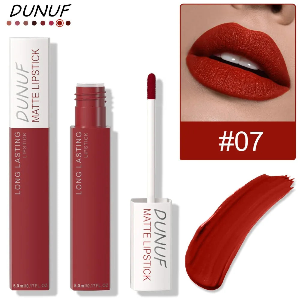 Blushimmer non-stick liquid lipstick in dark purple with matte velvet finish, long-lasting, waterproof lip gloss, resistant to fading.