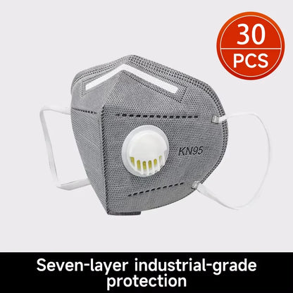 Disposable Face Mask KN95 Face Shield With Breathing-valve 7Layers Protective Mask Prevent Industrialdust Haze Fume  Formaldehyd