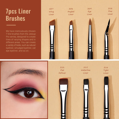 Blushimmer Jessup eye makeup brush set with synthetic blending, eyeshadow, and eyebrow crease shader brushes for professional eye makeup.