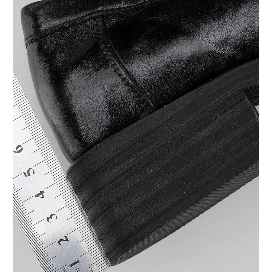 Elegant slip in loafers for men classic commuting square toe genuine cowhide derby formal dress leather shoes