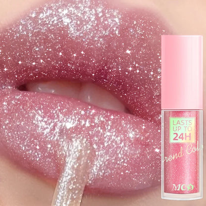 Blushimmer 18-color glitter lip gloss and lipstick set featuring long-lasting, waterproof liquid lip balm and moisturizing lip oil