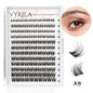 Blushimmer 3D wispy eyelash extension clusters with C curl, 0.1mm thin band, reusable natural lash clusters for DIY beauty.