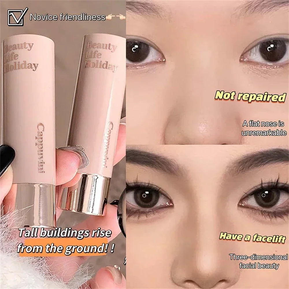 Blushimmer moisturizing matte concealer contour stick for face and nose, waterproof, brightens, highlights, and contours skin smoothly.