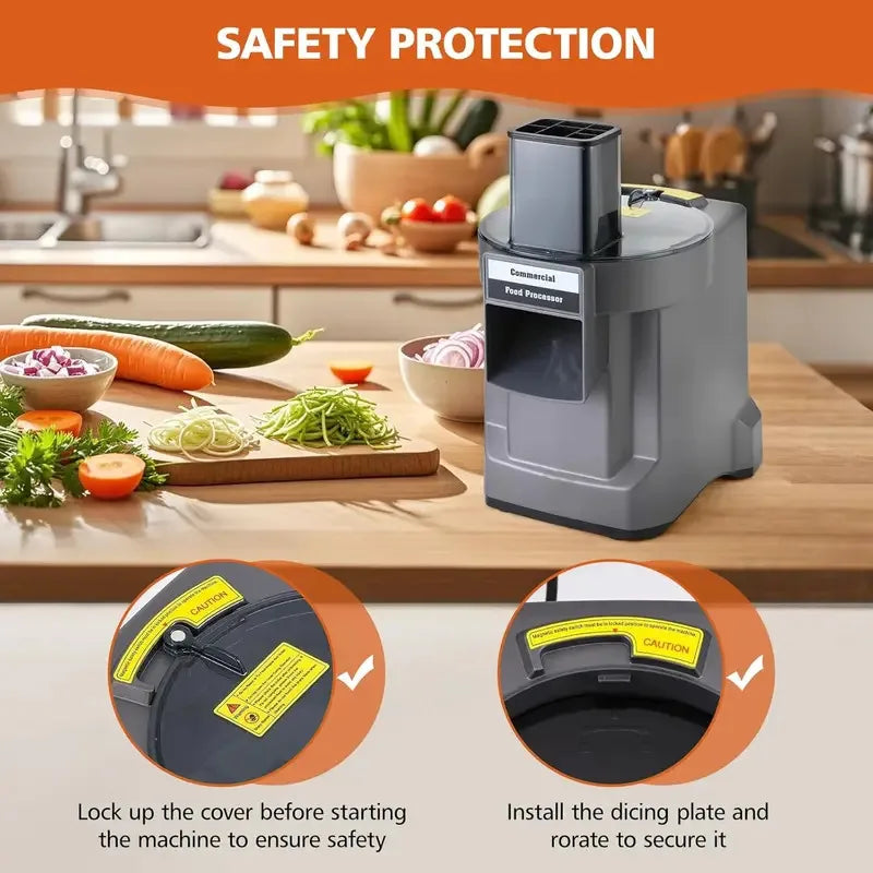 Commercial Vegetable Chopper 3 in1 Multifunctional Electric Cutting Machine Carrot Potato Slice Shred Diced Food Processor