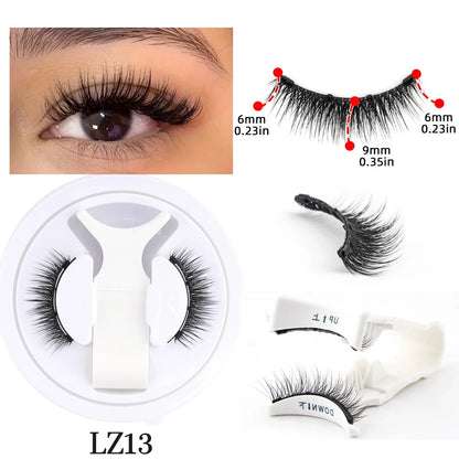 Blushimmer magnetic 3D mink false eyelashes set with reusable half pairs, natural long look, includes tweezers for application.