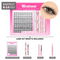 Blushimmer WOSHEER eyelash clusters kit with faux mink individual lashes, lash bond, seal, and remover for DIY eyelash extensions.