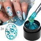 Blushimmer Meet Across pink dried flower gel nail polish with natural flower design, UV and LED soak-off nail art varnish for nails