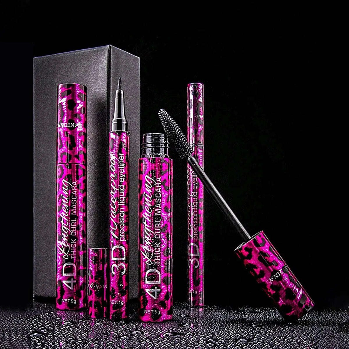 Blushimmer YANQINA liquid eyeliner pencil, 4D waterproof mascara, and eyebrow pencil for eye makeup and curling lashes.