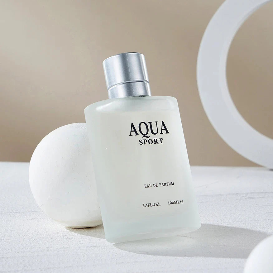 Aqua perfume for men by Blushimmer, 100ml, featuring a fresh lime and oceanic aromatic eau de parfum spray.