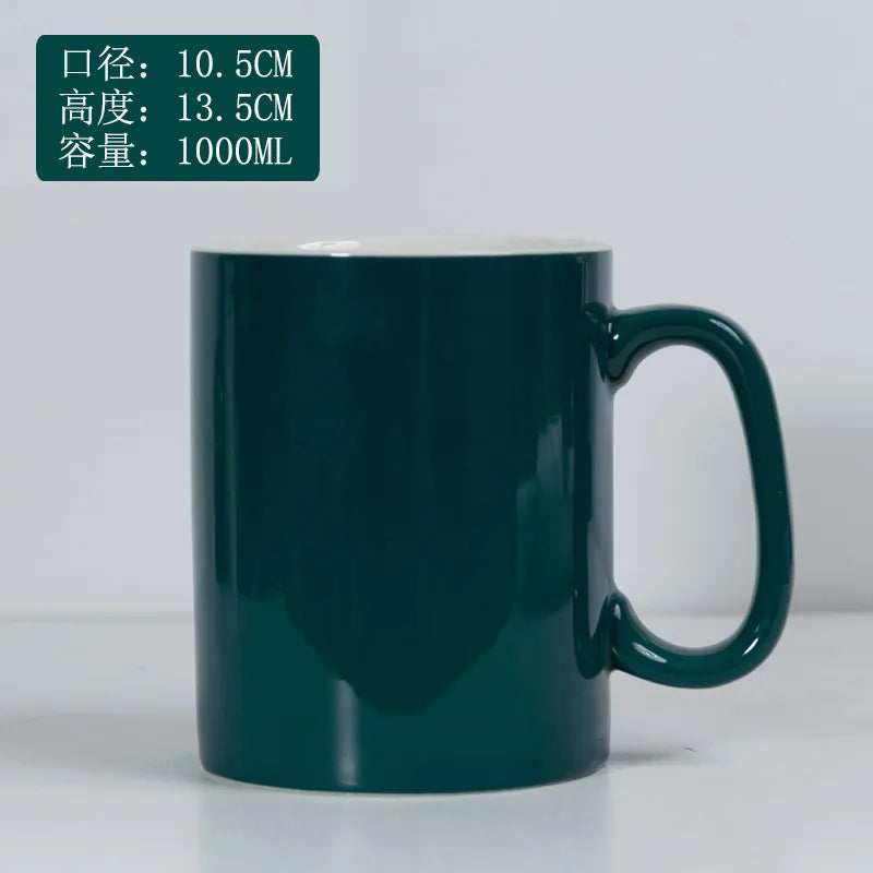 Creative Ceramic Mug Super Large Capacity Coffee Milk Mugs Handle Cup Ceramic Cup 1000ml/1300ml Large Capacity Water Cups