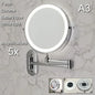 Wall Folding Makeup HD Mirror Double Side Fill Light Magnifying USB Charging Led Tricolor Dimming Bathroom Cosmetic Mirrors