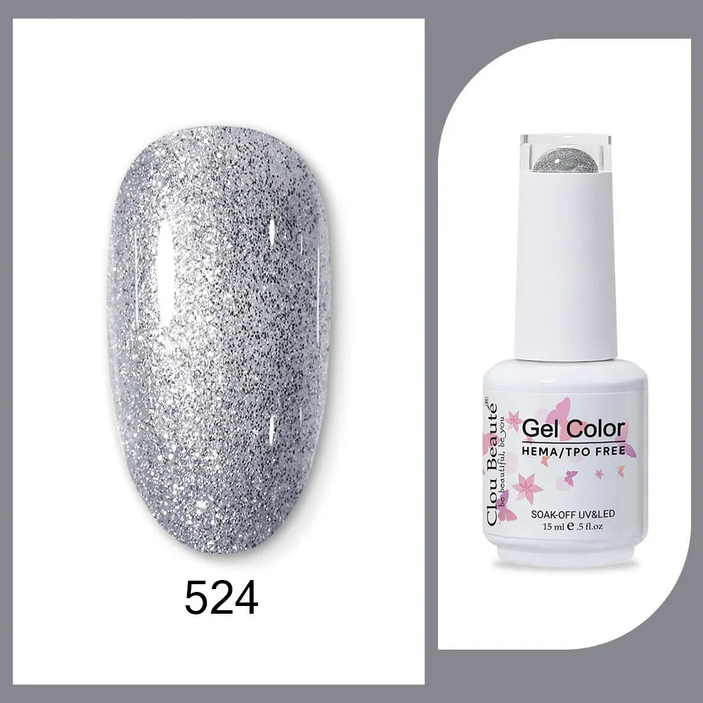 Clou Beaute 15ml neon gel nail polish in red, black, white, green with velvet top coat, semi-permanent gel varnish, Blushimmer brand
