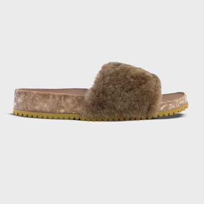 Fleks San Ysidro Slide in Blushed color, featuring a single slip-on sandal with a sleek profile and minimalistic design.