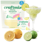 Craftmix Skinny Margarita cocktail mix 12-pack box with lime slices and a glass of prepared margarita, fresh and vibrant.