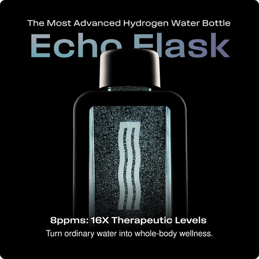 Echo Water hydrogen water bottle with sleek design and portable slide lid, ideal for on-the-go hydrogen-rich water.