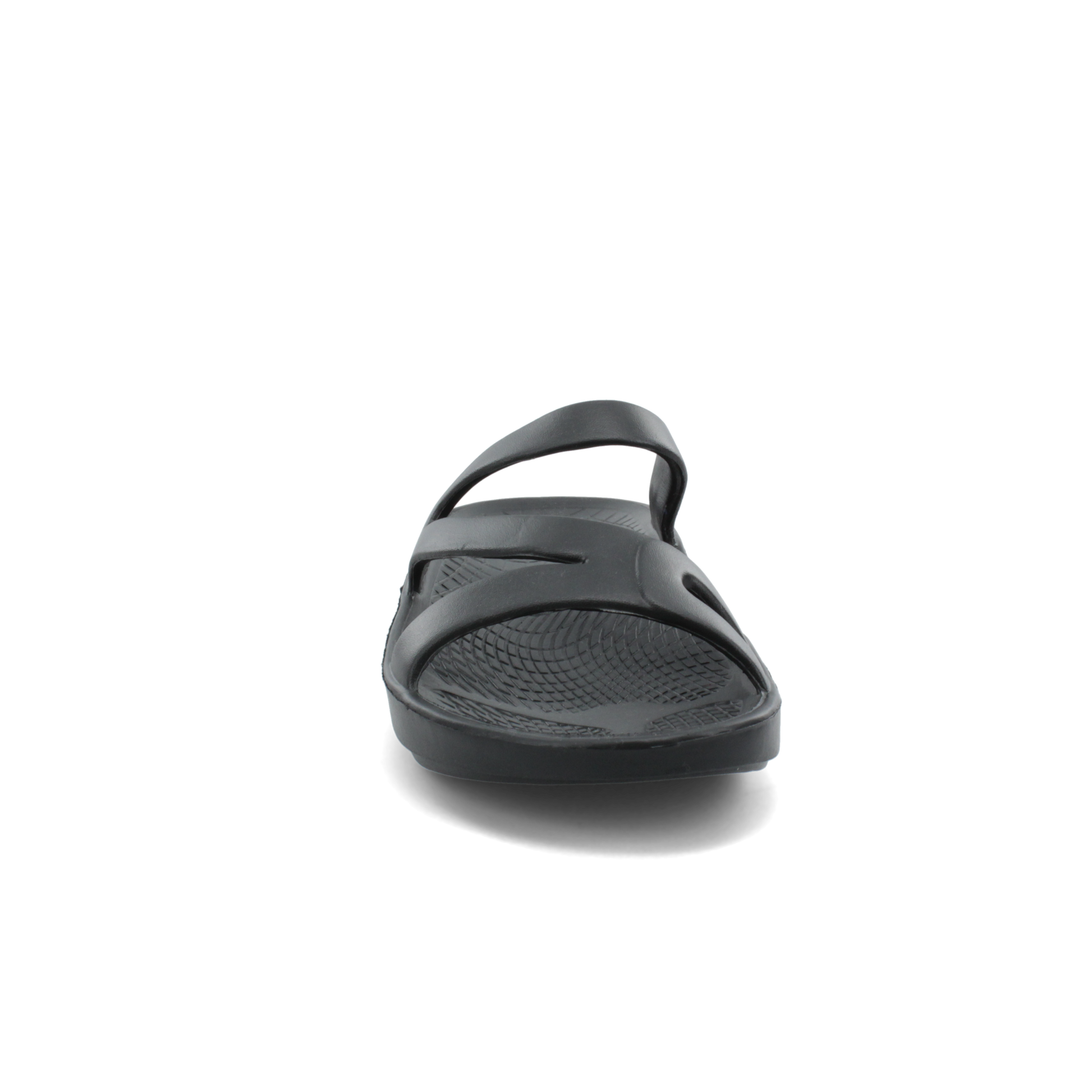 Women's Sovella Active Recovery Sandals by Lucky Feet Shoes, black PF slide with cushioned sole for comfort and support.