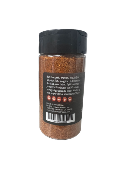 Hi-West St. Louis Brown Sugar Seasoning container with label showing product name and brand, set against a plain background.