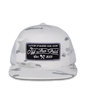 White camo stamped snapback hat by Off The Grid Surplus featuring a structured design and bold stamped logo on front.
