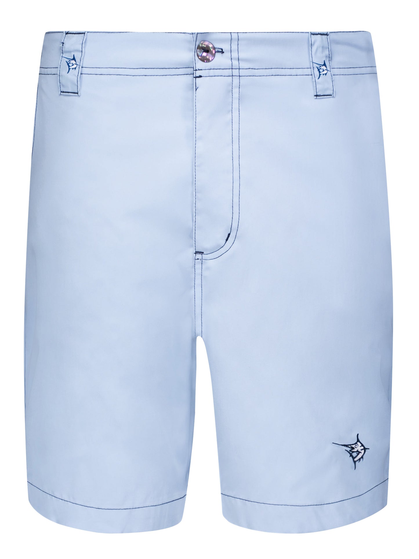 Light blue Starboard Shorts by White Water Life, casual men's shorts with a comfortable fit and functional design.