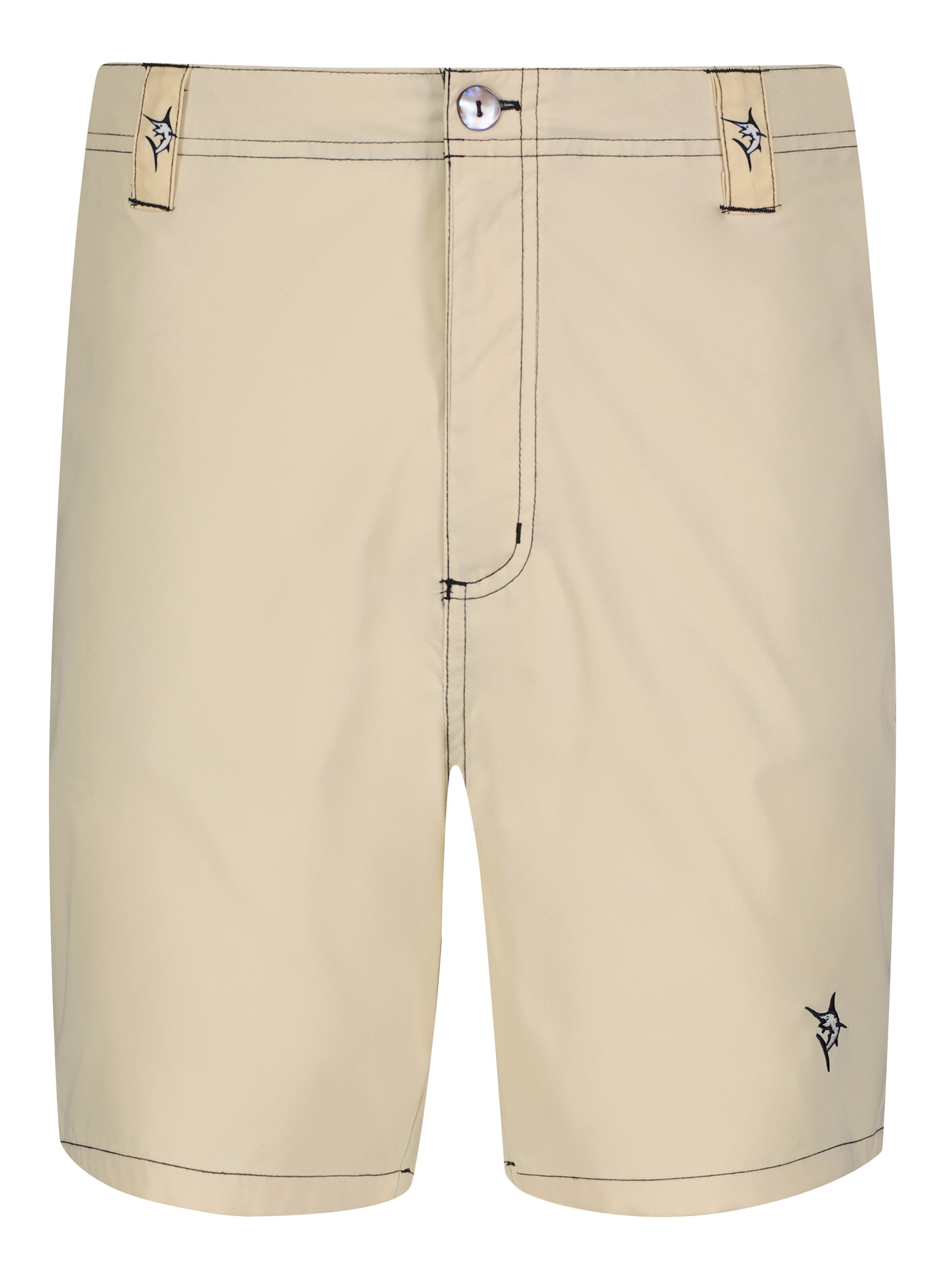 Tan Starboard Shorts by White Water Life featuring a relaxed fit and adjustable waistband for comfortable outdoor wear.