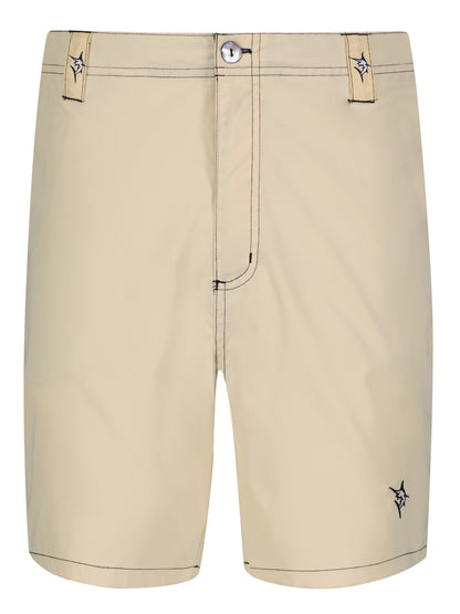 Tan Starboard Shorts by White Water Life featuring a relaxed fit and adjustable waistband for comfortable outdoor wear.
