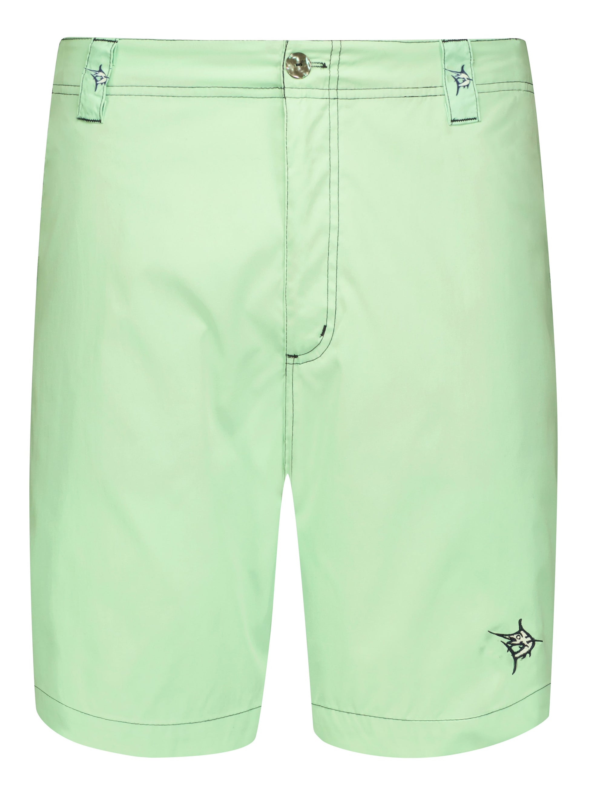 Green Starboard Shorts by White Water Life, casual men's shorts with a relaxed fit and adjustable waistband.
