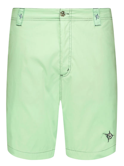 Green Starboard Shorts by White Water Life, casual men's shorts with a relaxed fit and adjustable waistband.