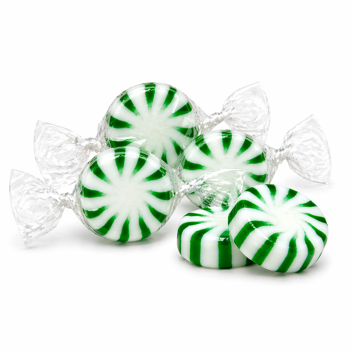Starlight Spearmint hard candy from Candy In Bulk in a large value bag, showcasing bright green spearmint candies.