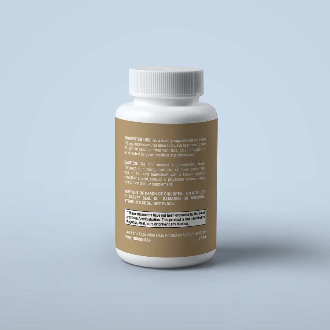 Nutra Moment Super Mushroom supplement bottle with label showing health and beauty benefits, close-up of the product on a plain background.