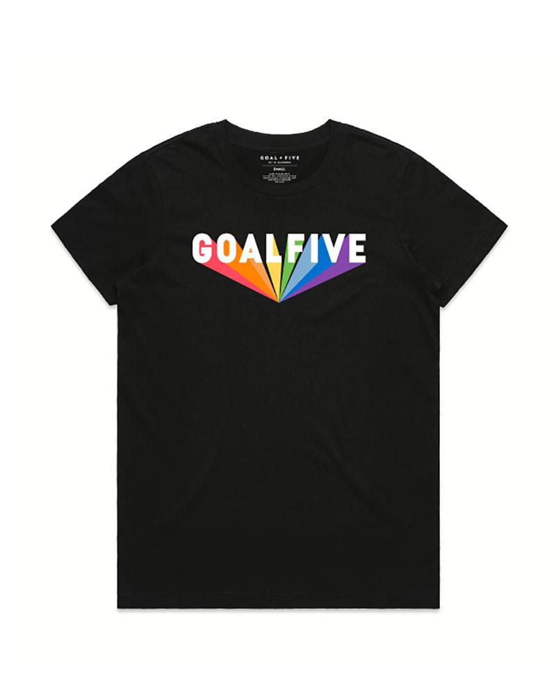 Black cotton Superhuman T-shirt by Goal Five, lifestyle product featuring a comfortable fit and minimalist design.