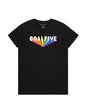 Black cotton Superhuman T-shirt by Goal Five, lifestyle product featuring a comfortable fit and minimalist design.