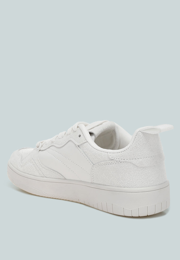 White London Rag Surfer Faux Leather Casual Sneakers with lace-up design and sporty style.