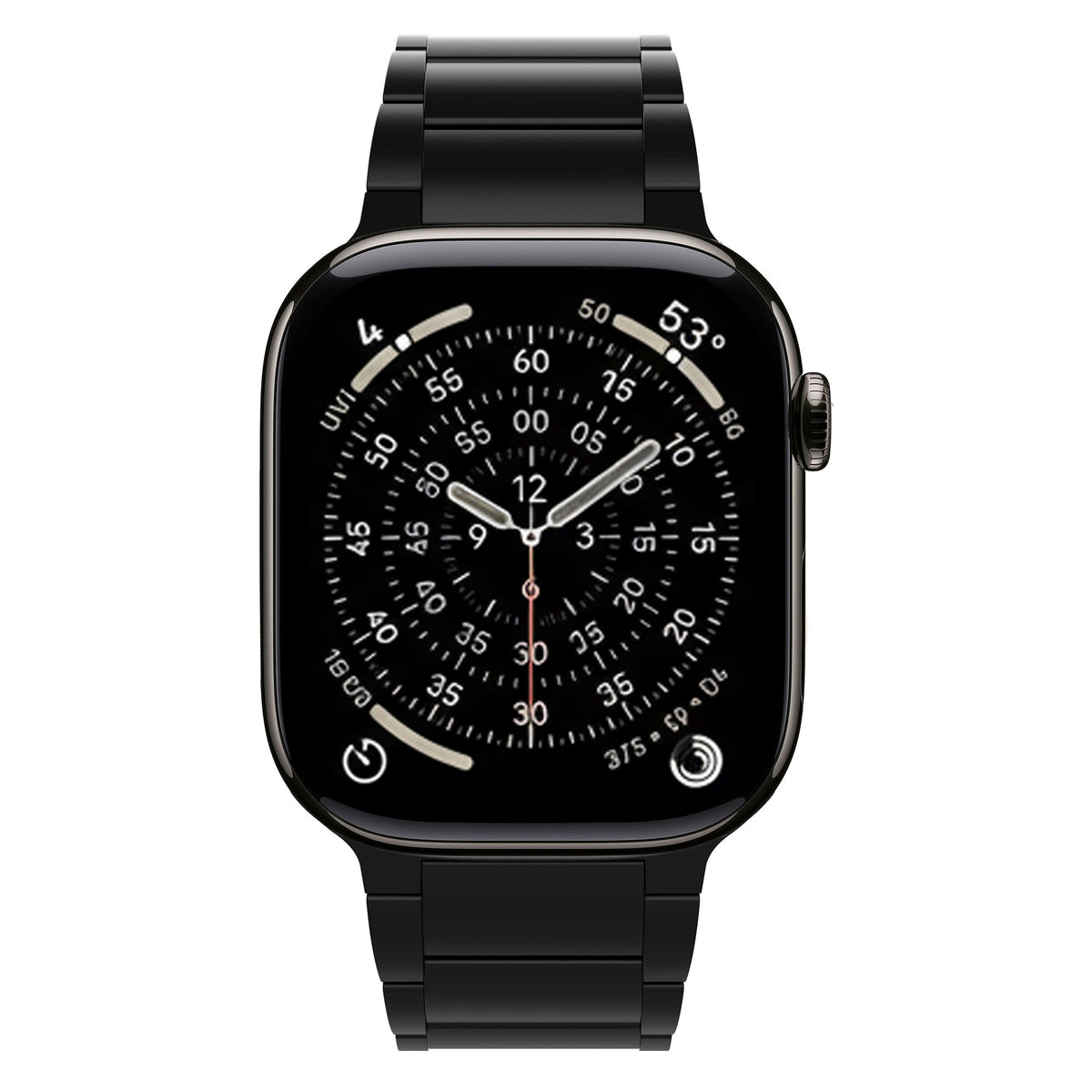 Robust Titanium Band T01 showing a sleek, polished titanium ring with a smooth finish and 46mm width.