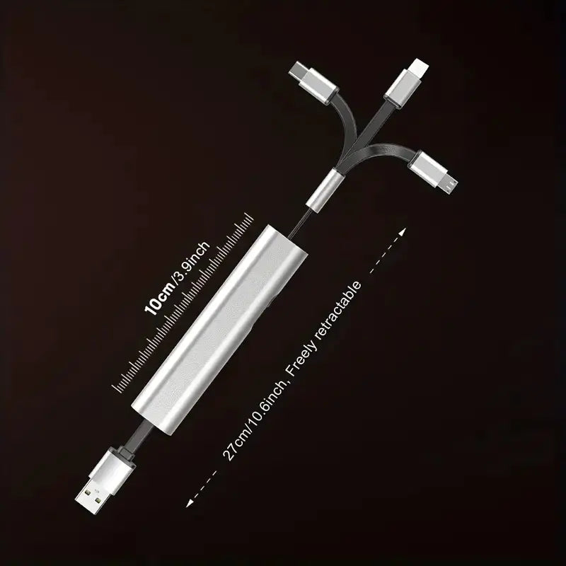 Portable Telescopic Data Cable - Type-C, Micro, Apple