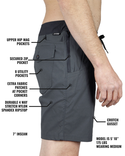 Dark Shadow Thunderbird Shorts by Off The Grid Surplus featuring rugged design and durable fabric for outdoor adventures.