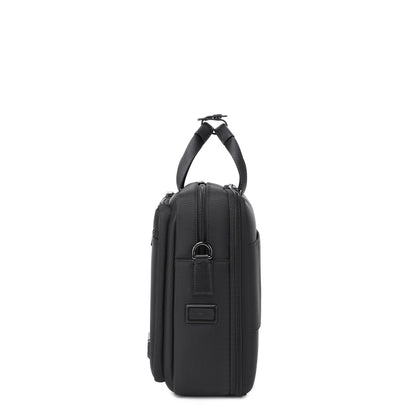 Black Troop London business laptop briefcase, stylish and professional with multiple compartments for work essentials.