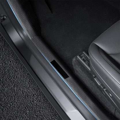 Tesla Model Y door sill protector kit in Juniper color, featuring durable interior door sill protection by Tesery.