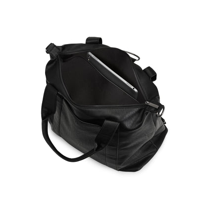 Black Palermo tote bag by Bugatti Collections with interior and prop details, showcasing spacious design and stylish craftsmanship.