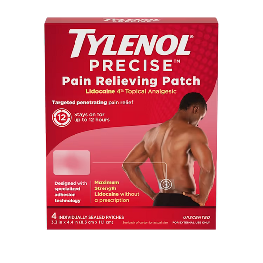 Tylenol Precise Pain Relieving Patches, Large Topical Analgesic Patches + 4% Lidocaine 4ct